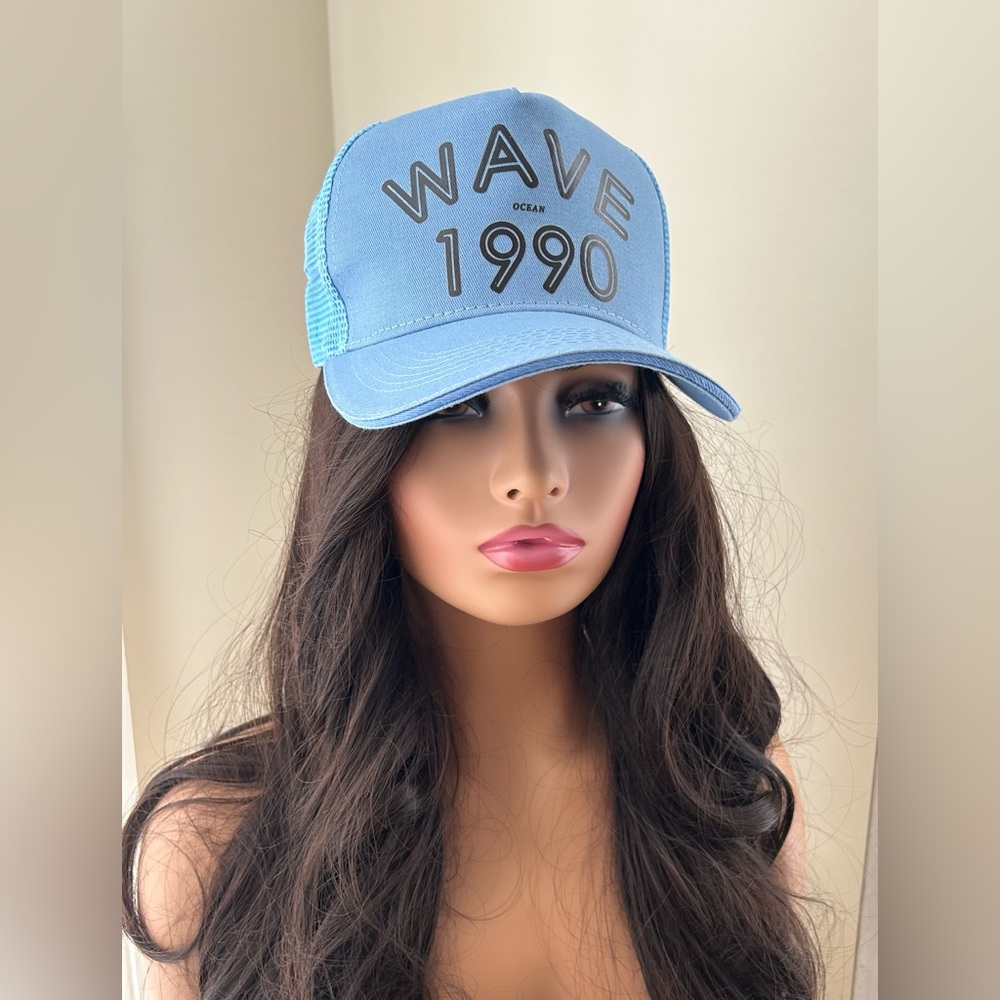 WAVE ocean 1990 90s Blue Hat NWOT